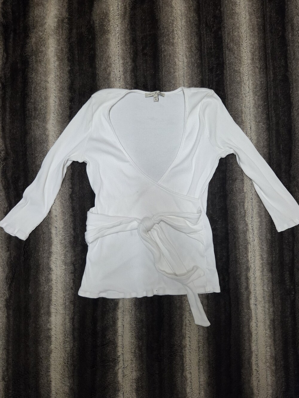 Express Wrap-Front Knit Top Size L